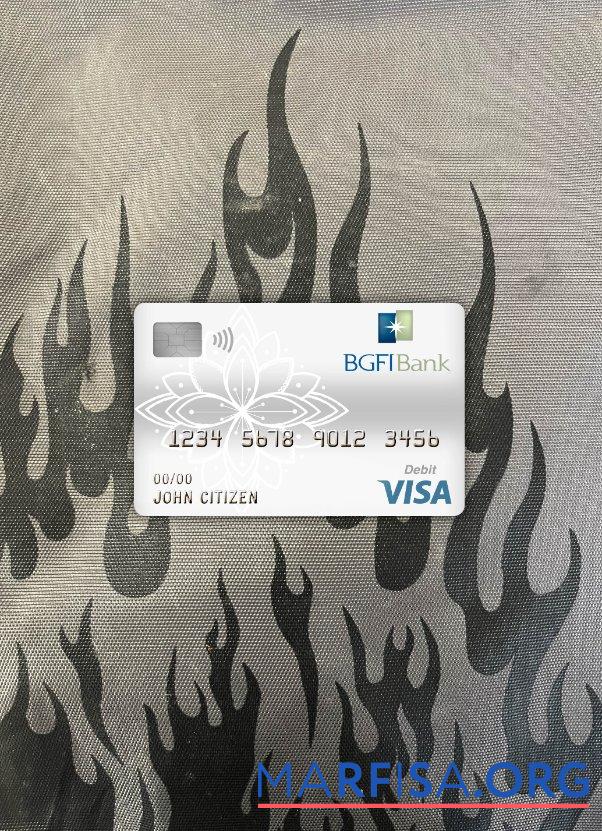 Realistic Cameroon BGFI bank visa debit card photolook front real example